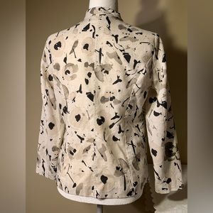 EUC Linen-Blend Blazer: Open Front, Natural Earth Tones